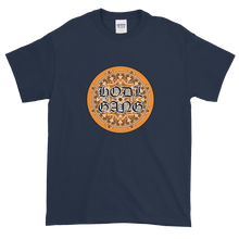 Load image into Gallery viewer, Navy Blue Short Sleeve T-Shirt With Orange and Black HODL GANG Logo