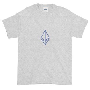 Ash Short Sleeve T-Shirt With Blue Ethereum Frame Diamond