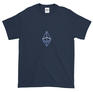 Navy Blue Short Sleeve T-Shirt With Blue Ethereum Frame Diamond
