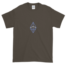 Load image into Gallery viewer, Olive Short Sleeve T-Shirt With Blue Ethereum Frame Diamond