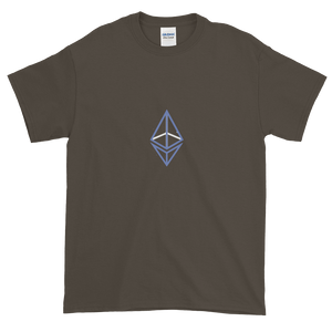 Olive Short Sleeve T-Shirt With Blue Ethereum Frame Diamond
