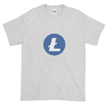 Load image into Gallery viewer, Ash Short Sleeve T-Shirt With Blue and White Litecoin Logo