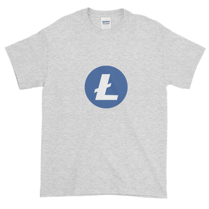 Ash Short Sleeve T-Shirt With Blue and White Litecoin Logo