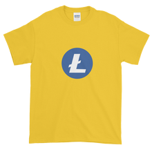 Load image into Gallery viewer, Yellow Short Sleeve T-Shirt With Blue and White Litecoin Logo