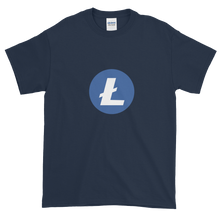 Load image into Gallery viewer, Navy Blue Short Sleeve T-Shirt With Blue and White Litecoin Logo