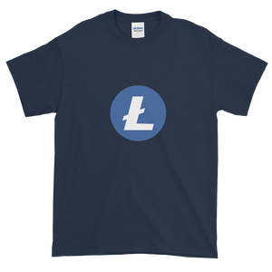 Navy Blue Short Sleeve T-Shirt With Blue and White Litecoin Logo