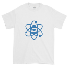 Load image into Gallery viewer, White Short Sleeve T-Shirt With Blue and White Dash Logo