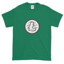 Load image into Gallery viewer, Green Short Sleeve T-Shirt With Grey And White Litecoin Logo