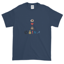 Load image into Gallery viewer, Navy Blue Short Sleeve T-Shirt With Crypto Emoji Joke Logo