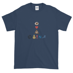 Navy Blue Short Sleeve T-Shirt With Crypto Emoji Joke Logo