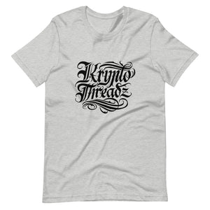 Grey Short Sleeve T-Shirt With Black Krypto Threadz Logo