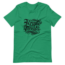Load image into Gallery viewer, Green Short Sleeve T-Shirt With Black Krypto Threadz Logo