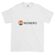 Load image into Gallery viewer, White Short Sleeve T-Shirt With White, Orange, And Grey Monero Logo