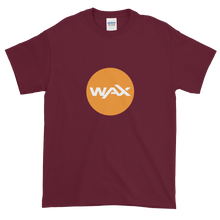Load image into Gallery viewer, Maroon Short Sleeve T-Shirt With Orange and White WAX Logo