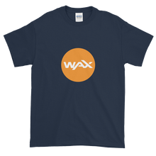 Load image into Gallery viewer, Navy Blue Short Sleeve T-Shirt With Orange and White WAX Logo