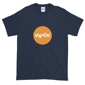 Navy Blue Short Sleeve T-Shirt With Orange and White WAX Logo