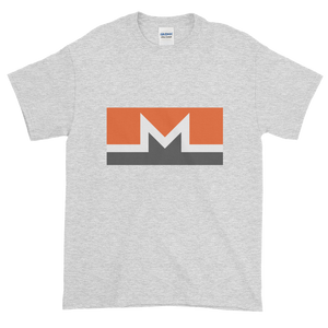 Ash Short Sleeve T-Shirt With White, Orange, And Grey Monero Logo