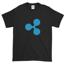 Load image into Gallery viewer, Black Short Sleeve T-Shirt With Blue Ripple Logo