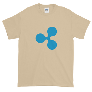 Sand Short Sleeve T-Shirt With Blue Ripple Logo