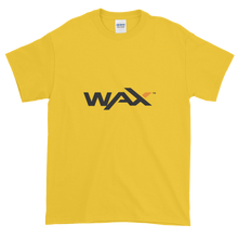 Load image into Gallery viewer, Yellow Short Sleeve T-Shirt With Grey and Orange WAX Logo