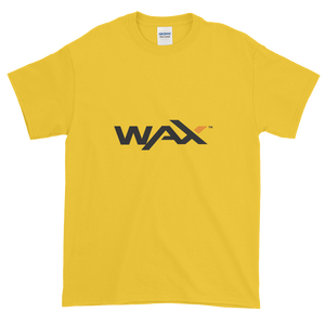 Yellow Short Sleeve T-Shirt With Grey and Orange WAX Logo