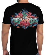Load image into Gallery viewer, Black Short Sleeve T-Shirt With Krypto Threadz in Graffiti