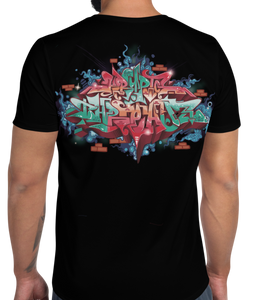 Black Short Sleeve T-Shirt With Krypto Threadz in Graffiti