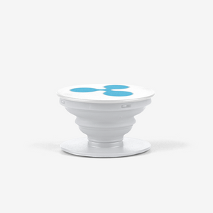 White Ripple Popsocket With Blue Ripple Logo Side View