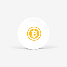 Load image into Gallery viewer, White Bitcoin Popsocket With White And Orange Bitcoin Logo Front View