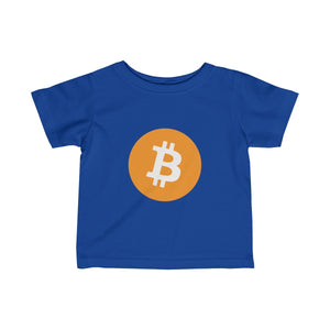 Infants Royal Blue TShirt With Orange and White Bitcoin Logo