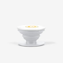 Load image into Gallery viewer, White Bitcoin Popsocket With White And Orange Bitcoin Logo Side View