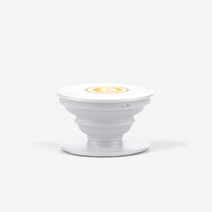 White Bitcoin Popsocket With White And Orange Bitcoin Logo Side View