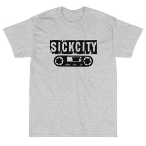 Ash Short Sleeve T-Shirt with Sick City Cassette Tape Logo On The Front