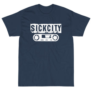 Blue Dusk Short Sleeve T-Shirt With White Sick City Logo On Front
