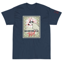Load image into Gallery viewer, Blue Dusk Short Sleeve T-Shirt with Decentalize This artwork on the front