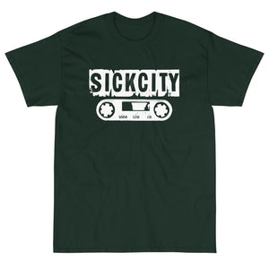 Forest Green Short Sleeve T-Shirt With White Sick City Logo On Front