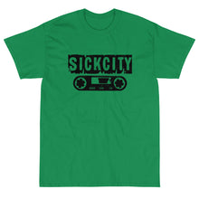 Load image into Gallery viewer, Green Short Sleeve T-Shirt with Sick City Cassette Tape Logo On The Front