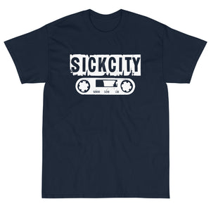 Navy Blue Short Sleeve T-Shirt With White Sick City Logo On Front