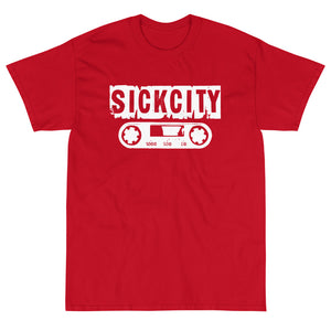 Red Short Sleeve T-Shirt With White Sick City Logo On Front