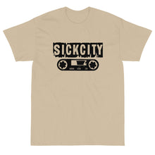 Load image into Gallery viewer, Sand Short Sleeve T-Shirt with Sick City Cassette Tape Logo On The Front