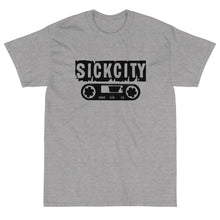 Load image into Gallery viewer, Sport Grey Short Sleeve T-Shirt with Sick City Cassette Tape Logo On The Front