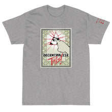 Load image into Gallery viewer, Sport Grey Short Sleeve T-Shirt with Decentalize This artwork on the front