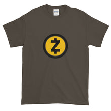 Load image into Gallery viewer, Olive Short Sleeve T Shirt With Yellow and Black ZCash Logo