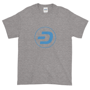 Grey Short Sleeve T-Shirt With Blue Dash Logo