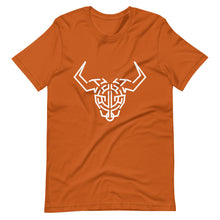 Load image into Gallery viewer, Orange Short Sleeve T-Shirt With White Cardano Bull
