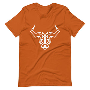 Orange Short Sleeve T-Shirt With White Cardano Bull