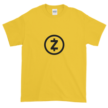 Load image into Gallery viewer, Yellow Short Sleeve T Shirt With Black Z-Cash Logo
