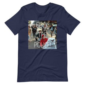 Navy Short Sleeve T-Shirt With Fuck The Police Design With E.T.
