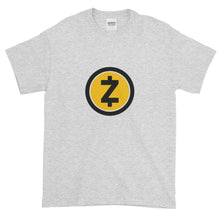 Load image into Gallery viewer, Ash Short Sleeve T Shirt With Yellow and Black ZCash Logo
