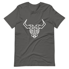 Load image into Gallery viewer, Grey Short Sleeve T-Shirt With White Cardano Bull